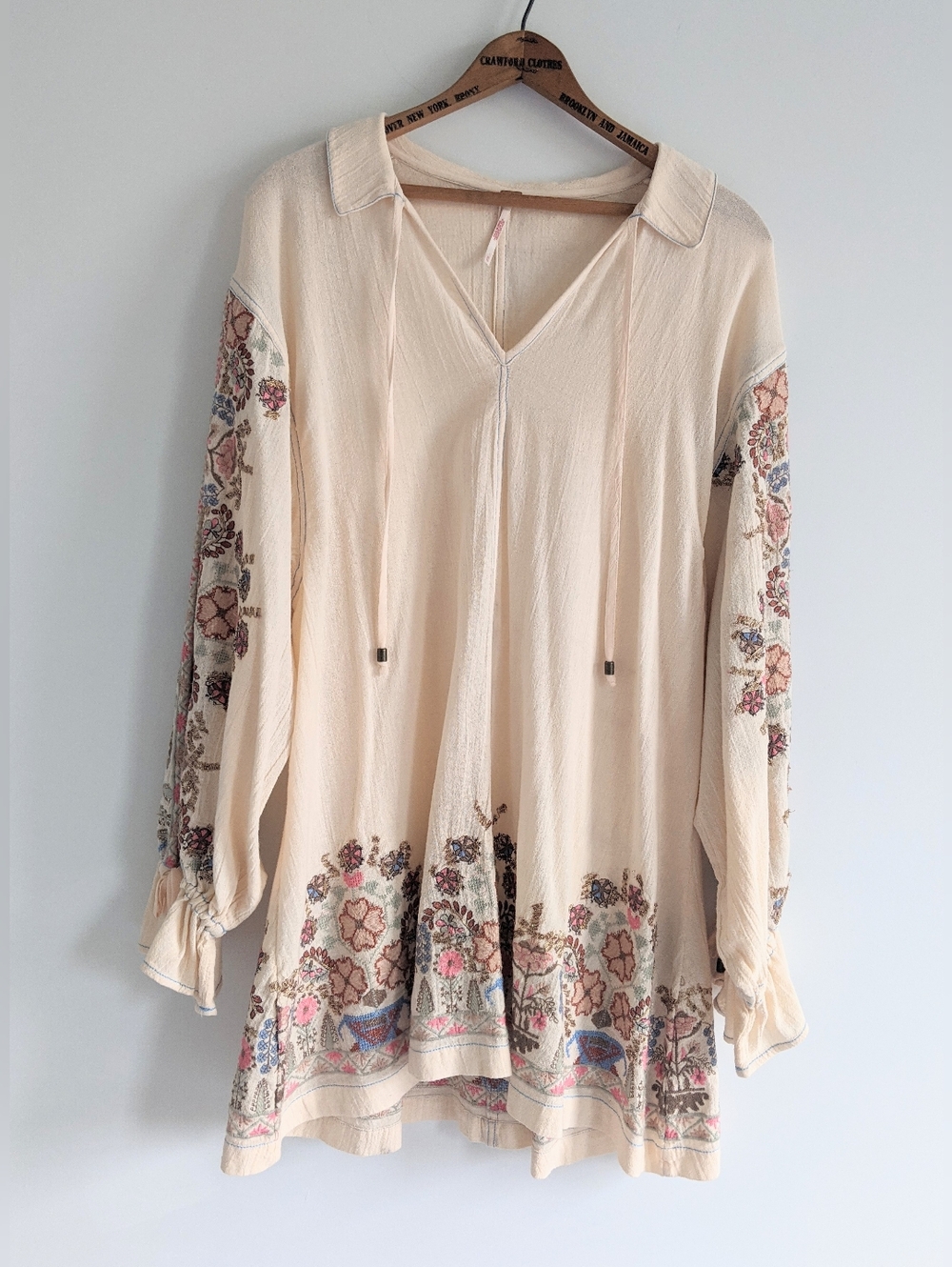 Free People Floral Embroidered Mini Dress/Tunic